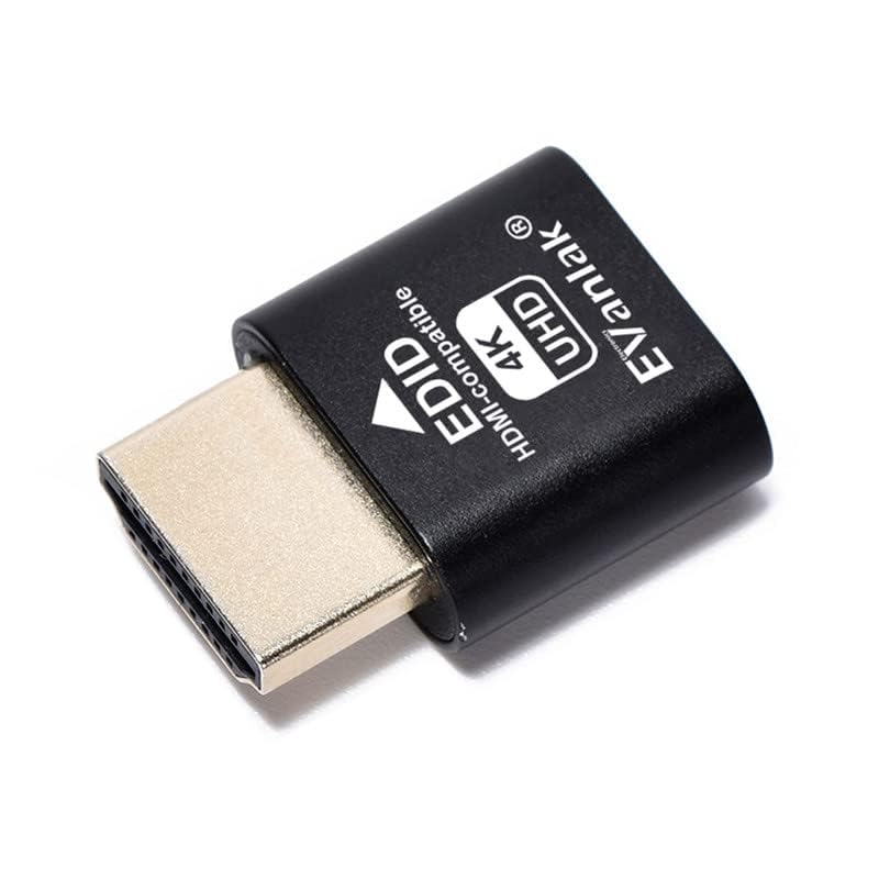 EVanlak HDMI Dummy Plug Headless Ghost Display Emulator Premium Aluminum PCï¼ˆFit Headless-3840x2160@60H New 3RDï¼‰-1Pack - Image 2